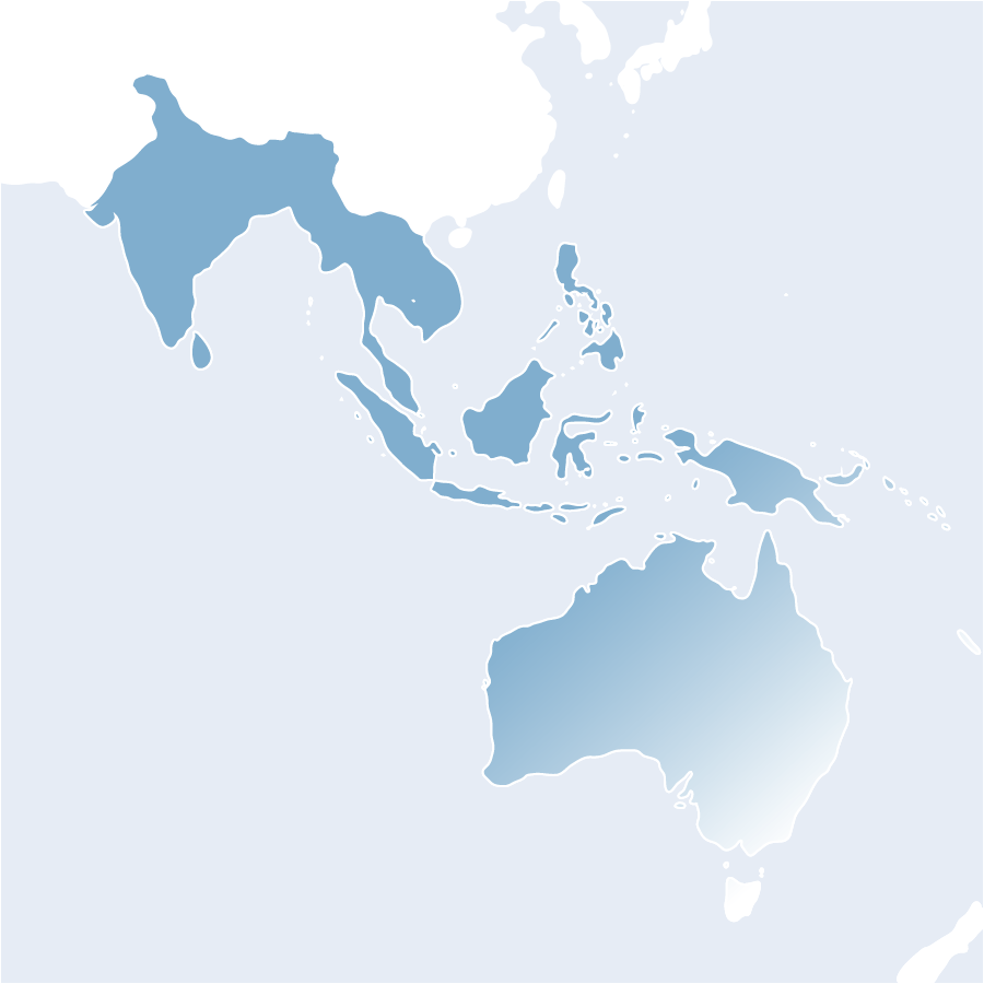 South Asia and Australia map
